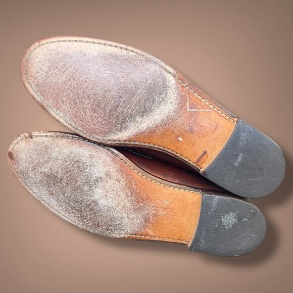 Men's 13D ALLEN EDMONDS Maxfield Dark Chili Leather Tassel Loafers With Box EUC - Picture 10 of 11